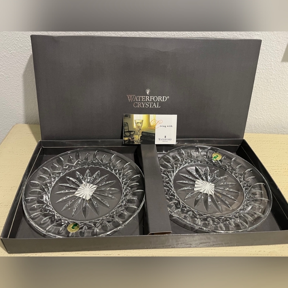 Waterford Lismore 8" Salad/Luncheon Plates Set Of 2 Vintage New In Original Box